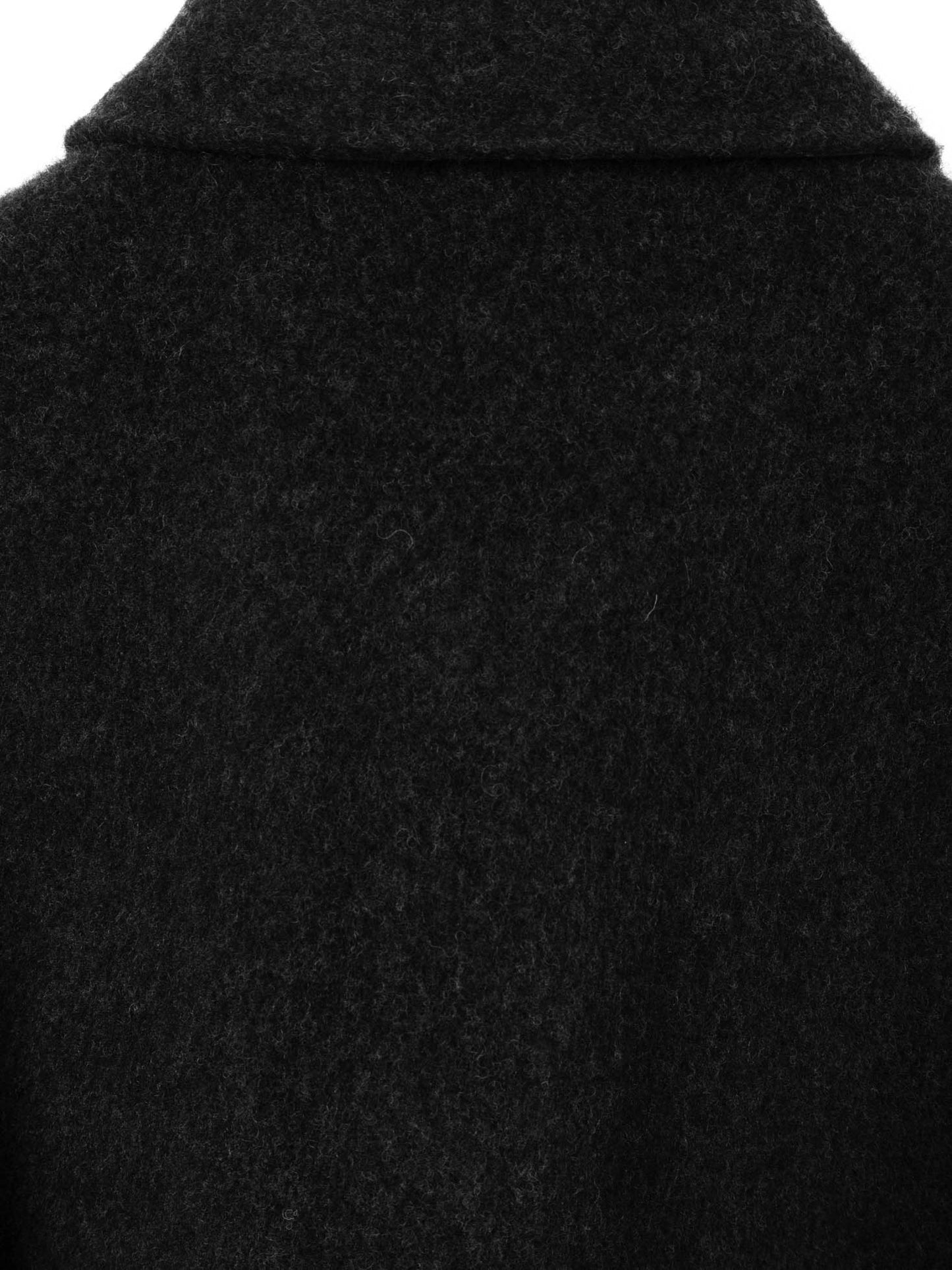 LAMB WOOL CASHMERE MOSSER OVER SHIRTS｜TOP BLACK