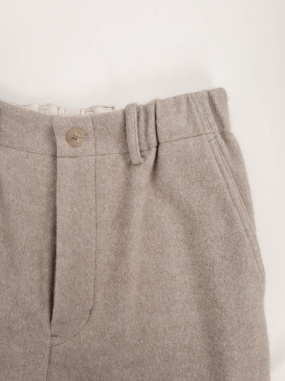 LAMB WOOL CASHMERE MOSSER PANTS｜NATURAL