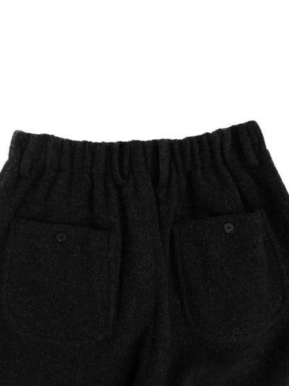 LAMB WOOL CASHMERE MOSSER PANTS｜TOP BLACK