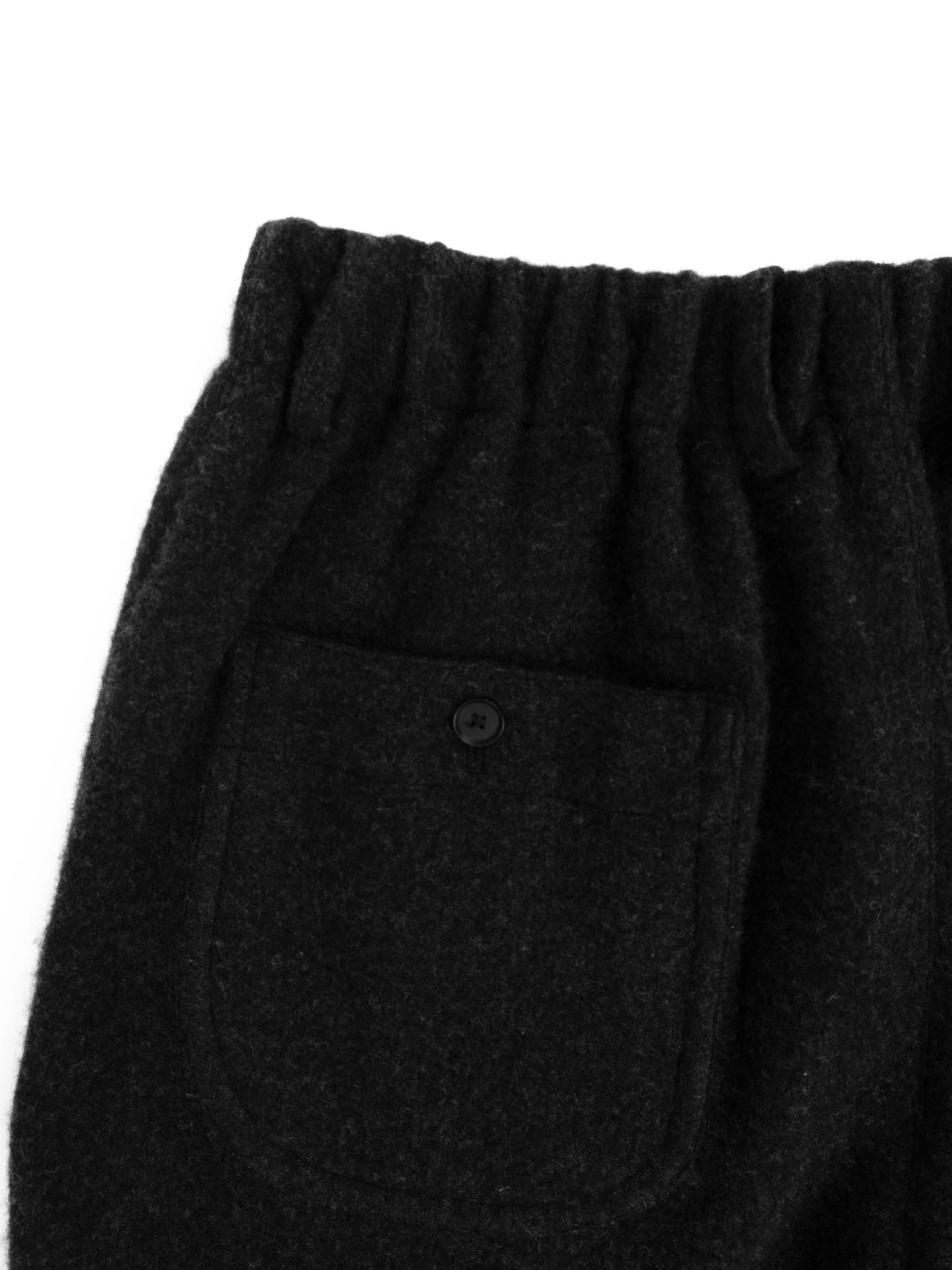 LAMB WOOL CASHMERE MOSSER PANTS｜TOP BLACK