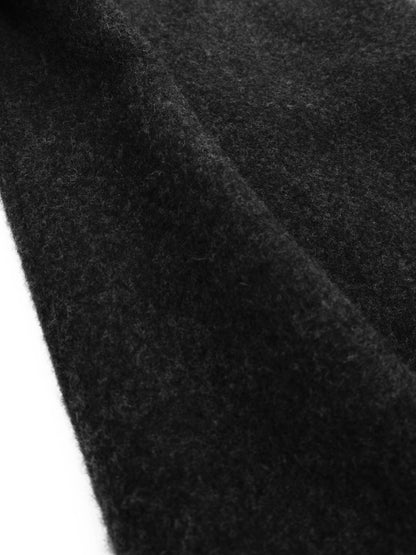 LAMB WOOL CASHMERE MOSSER PANTS｜TOP BLACK