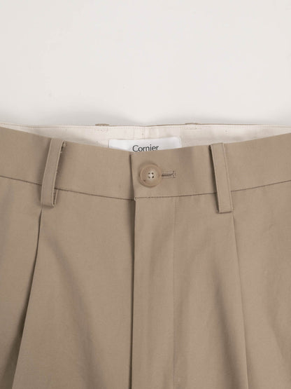 FINX COTTON GABARDINE SLACKS｜BEIGE