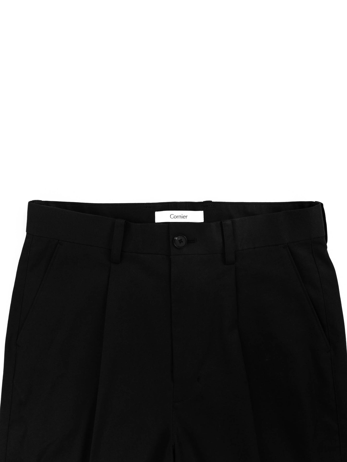 FINX COTTON GABARDINE SLACKS｜BLACK