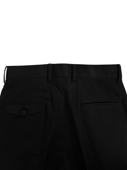 FINX COTTON GABARDINE SLACKS｜BLACK