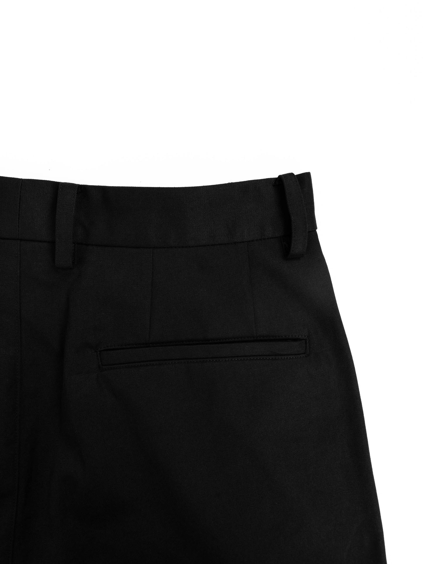 FINX COTTON GABARDINE WIDE PANTS｜BLACK