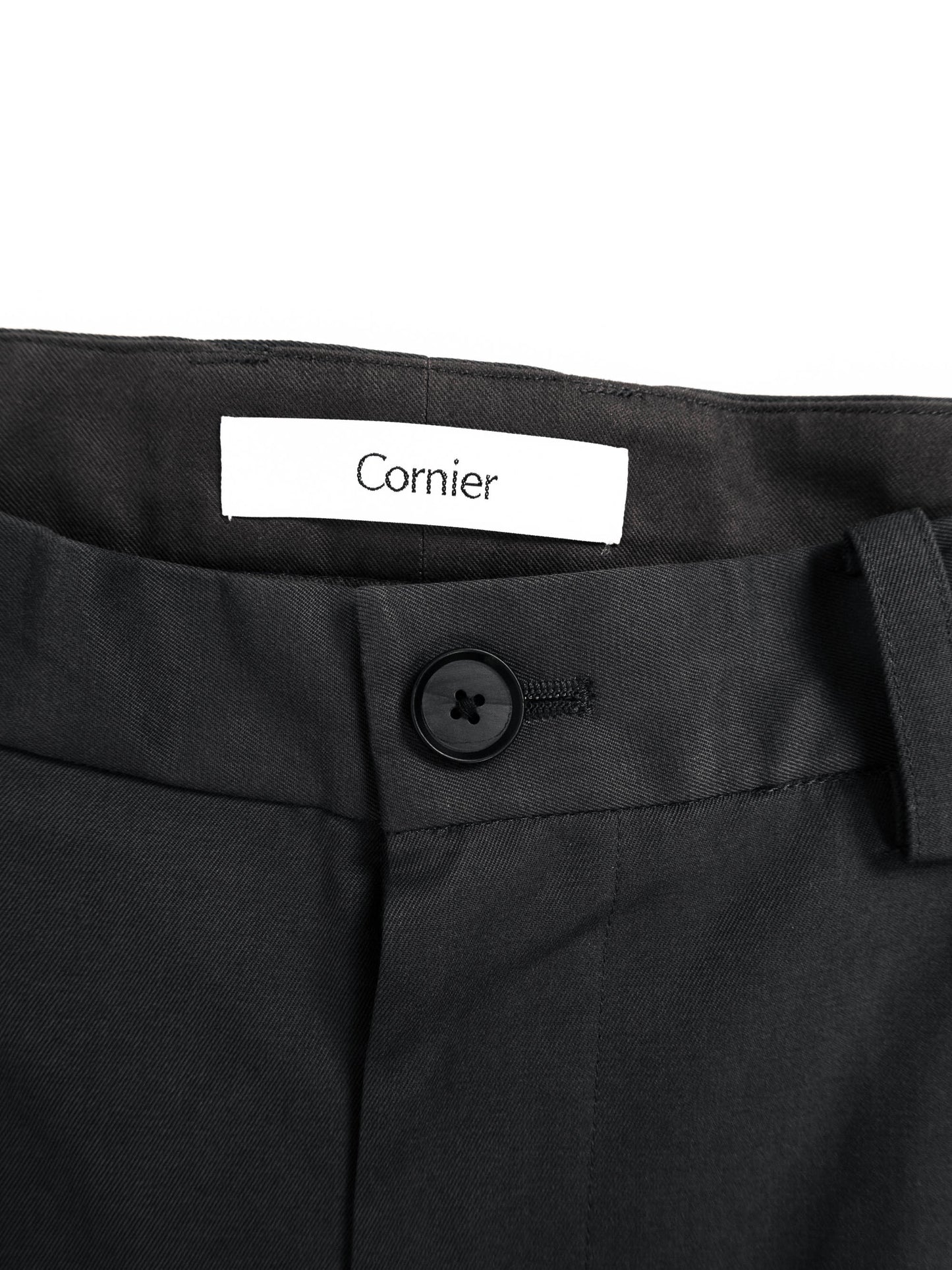 FINX COTTON GABARDINE WIDE PANTS｜GUNMETAL