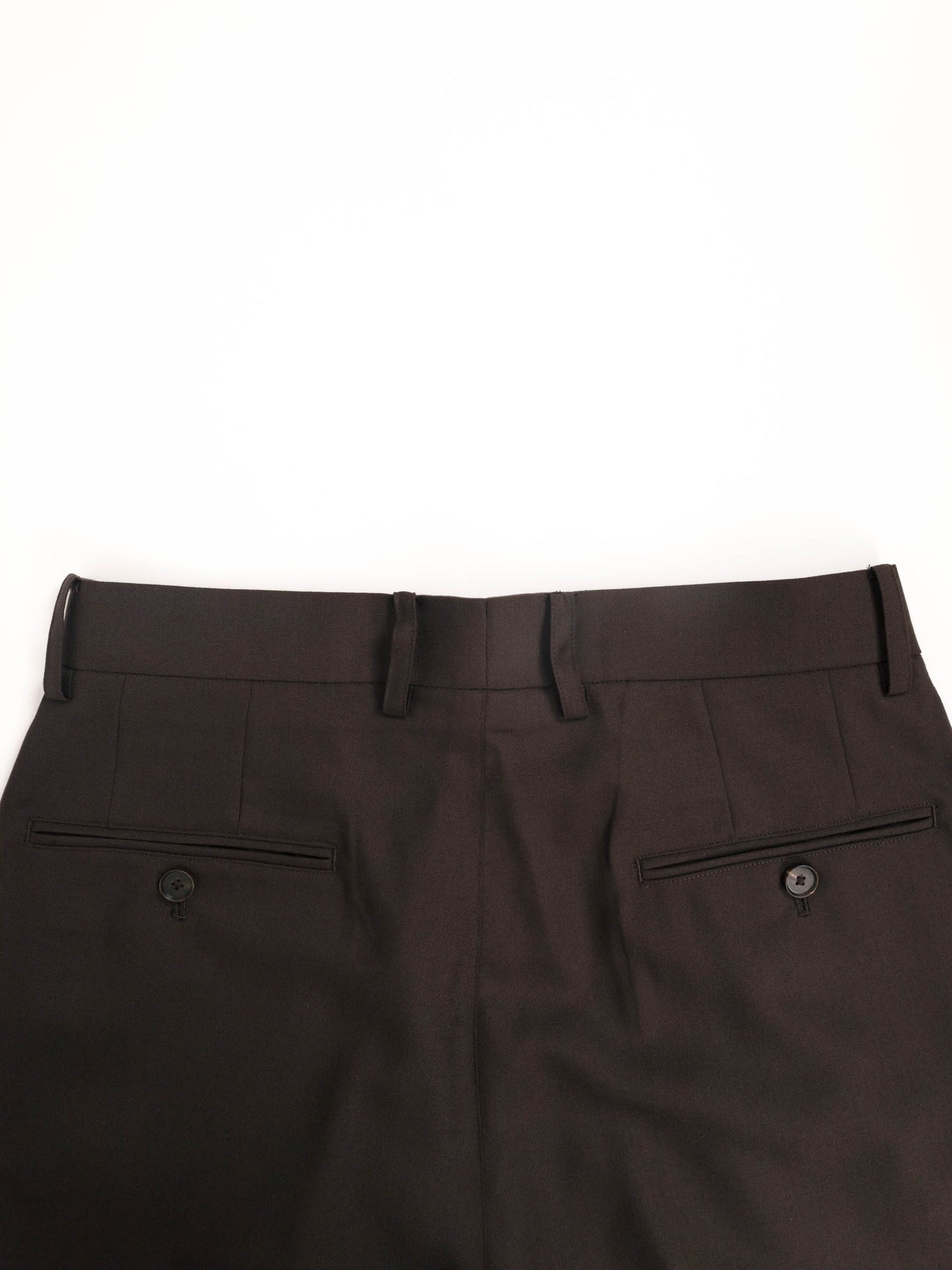 Super130's WORSTED WOOL STRAIGHT SLACKS｜DARK BROWN