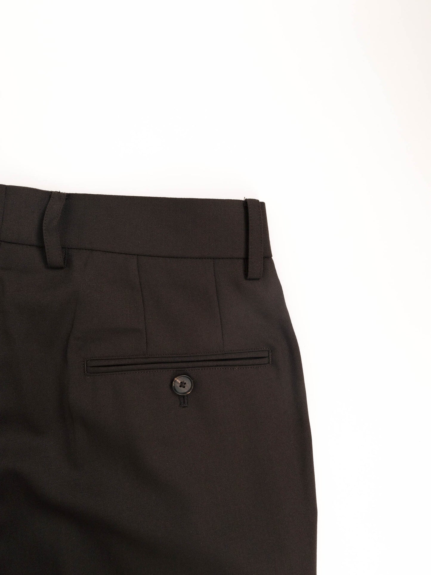 Super130's WORSTED WOOL STRAIGHT SLACKS｜DARK BROWN