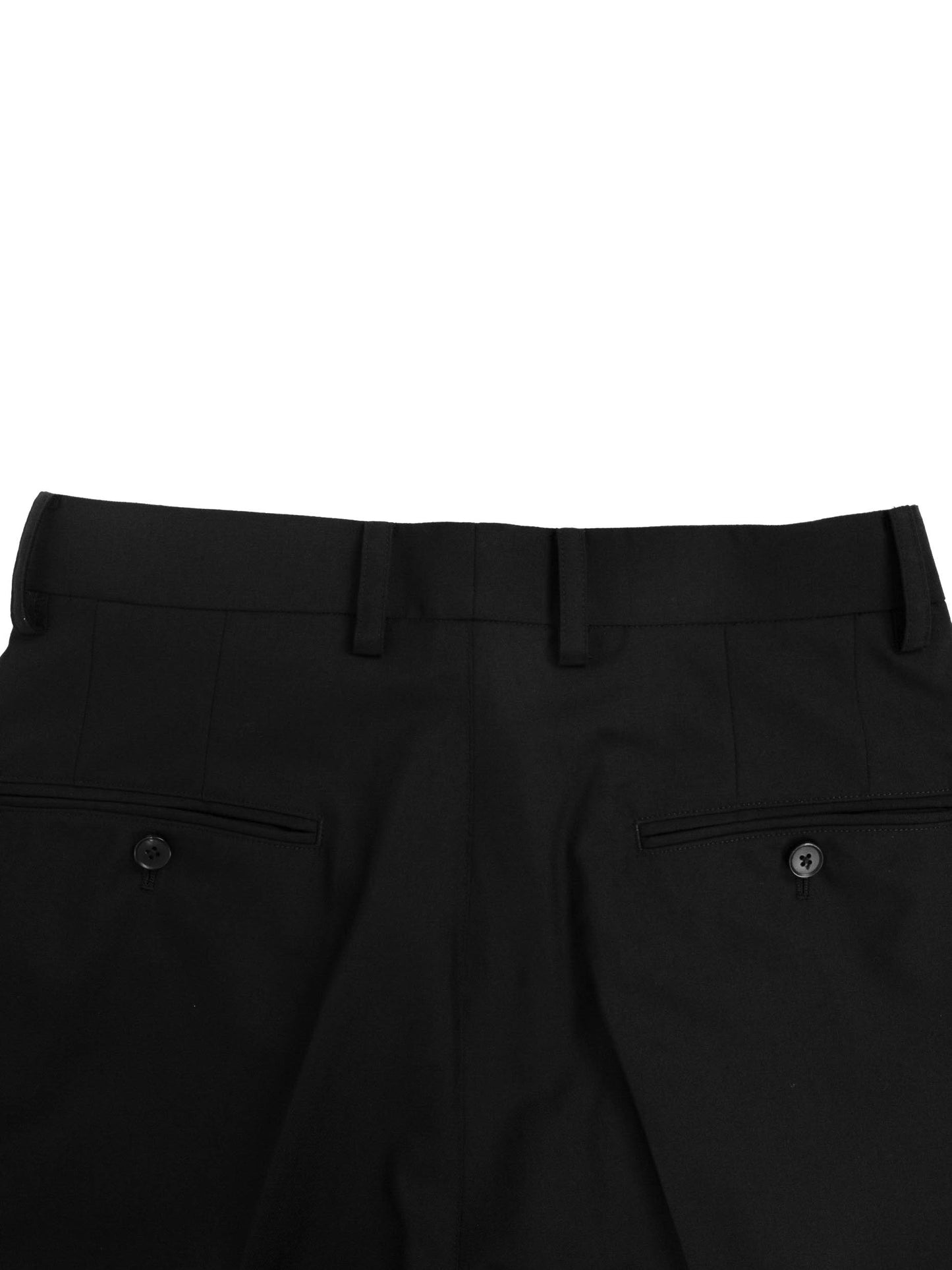 Super130's WORSTED WOOL STRAIGHT SLACKS｜BLACK