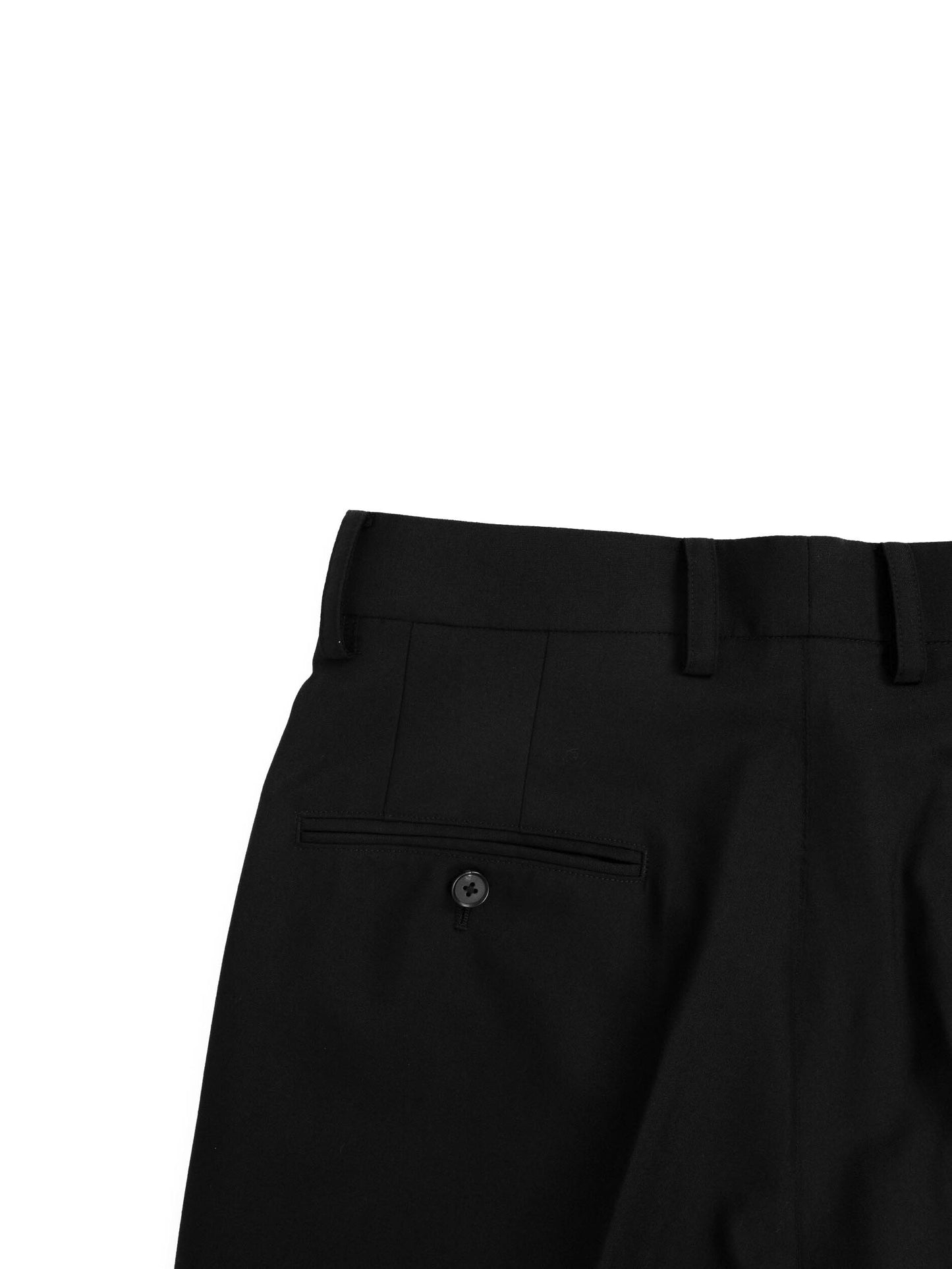 Super130's WORSTED WOOL STRAIGHT SLACKS｜BLACK