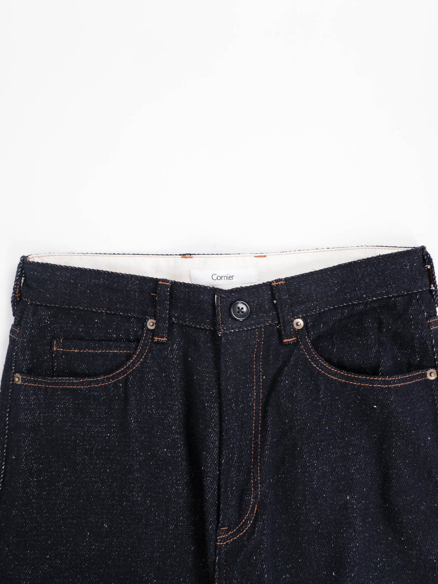 SILK NEP DENIM PANTS｜DARK NAVY