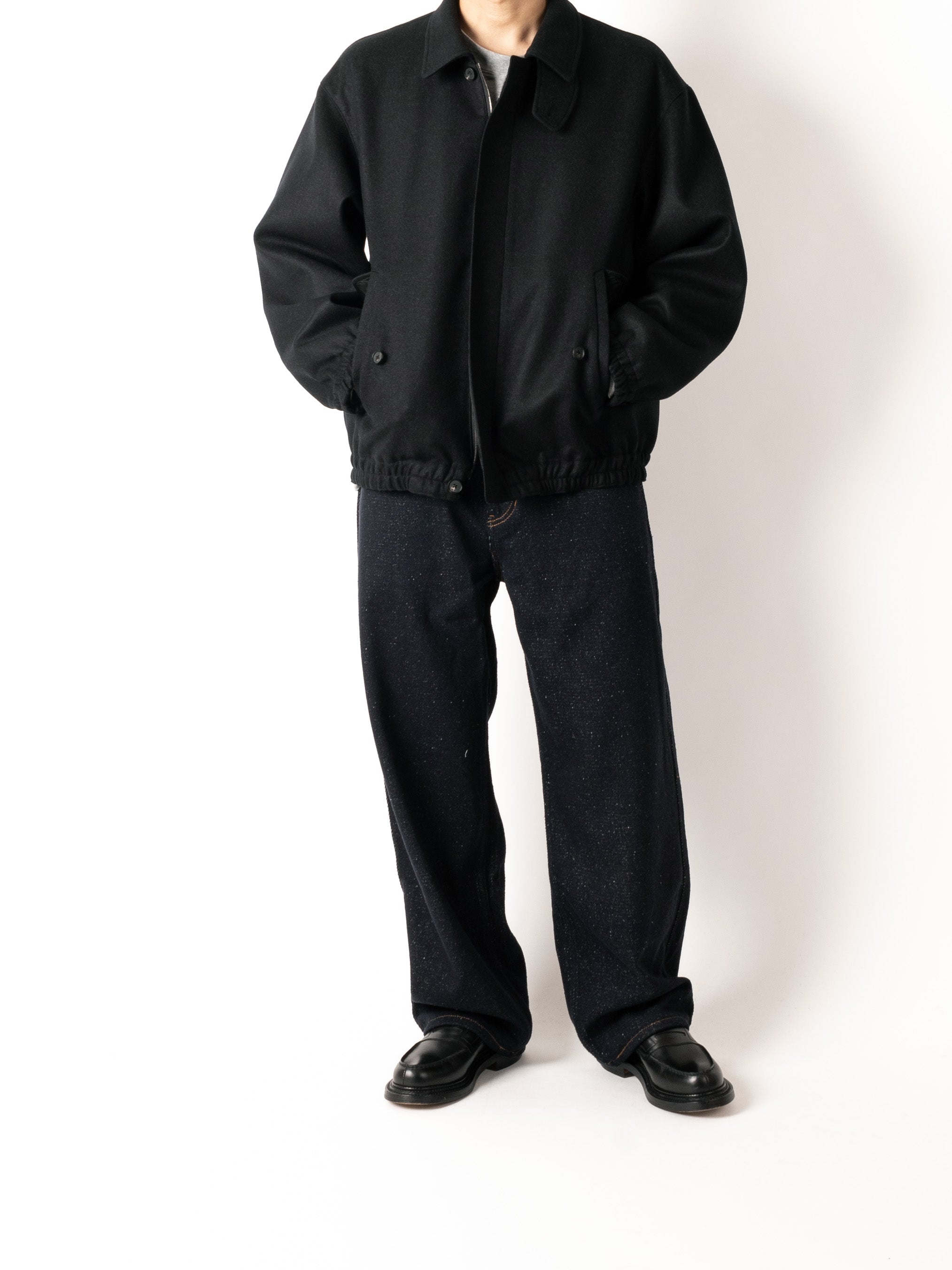 Super130's WOOL DOUBLE CLOTH BLOUSON｜TOP BLACK – Cornier