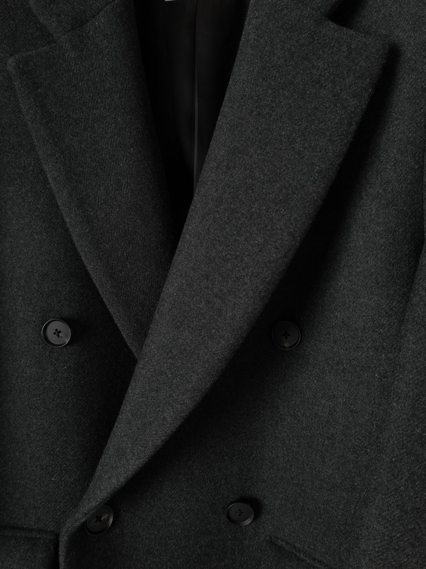 Super160’ s WOOL DOUBLE BREASTED LONG COAT｜TOP GRAY