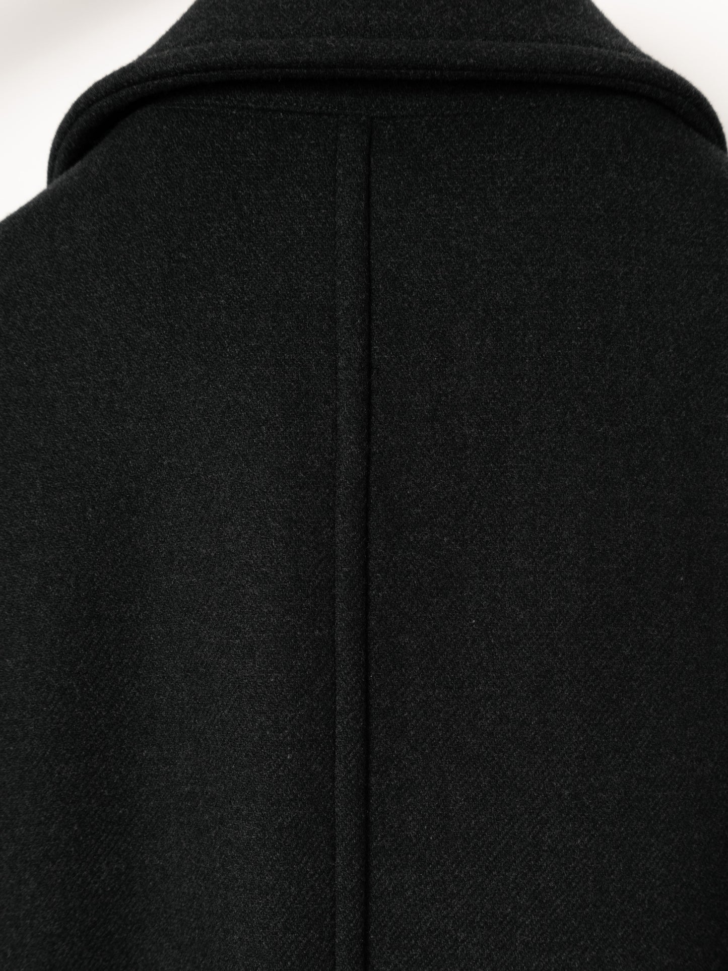 Super160’ s WOOL DOUBLE CLOTH PEA COAT｜TOP BLACK