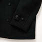 Super160’ s WOOL DOUBLE CLOTH PEA COAT｜TOP BLACK