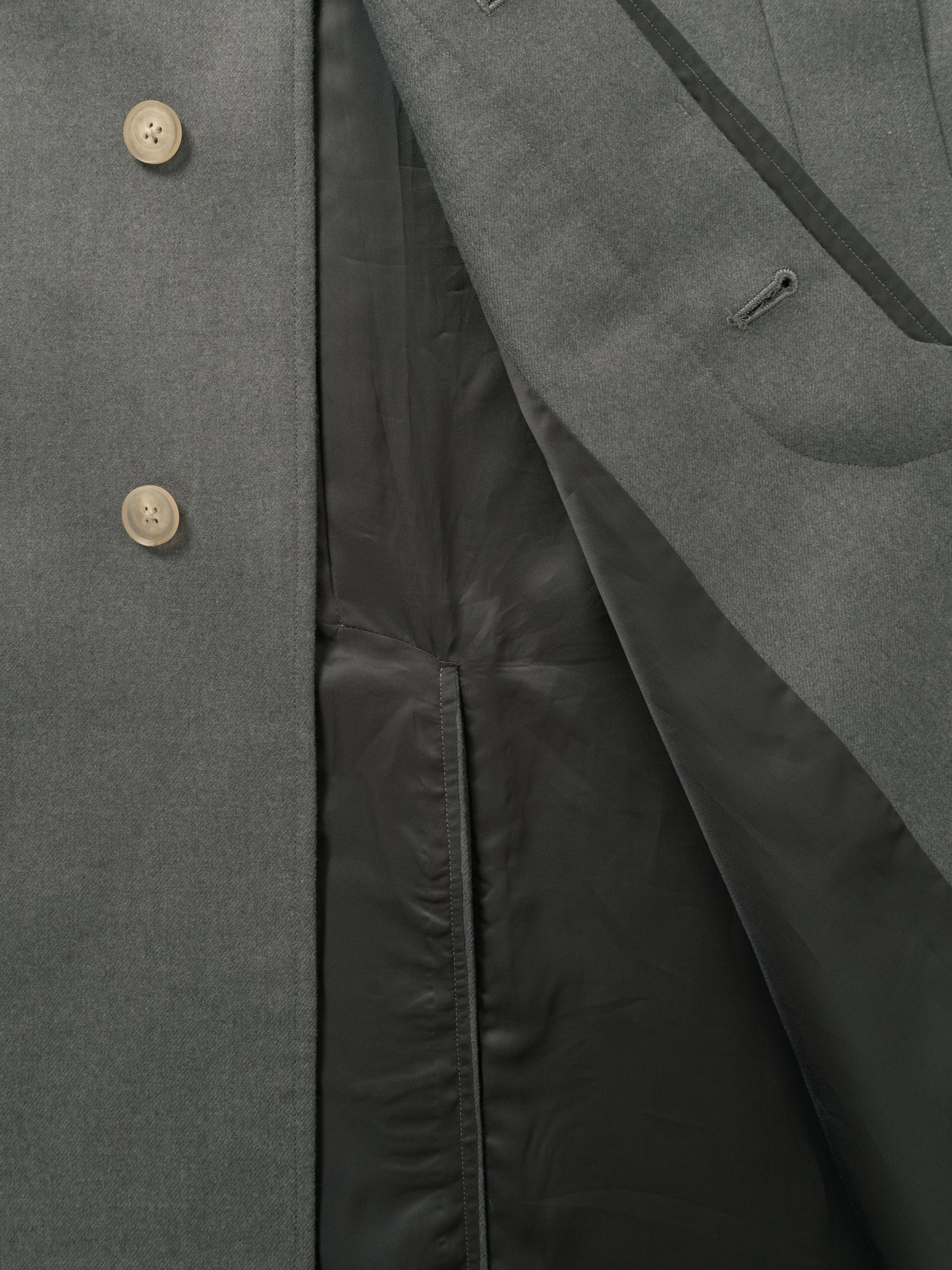 Super130's WOOL DOUBLE CLOTH BALMACAAN COAT｜LIGHT GRAY