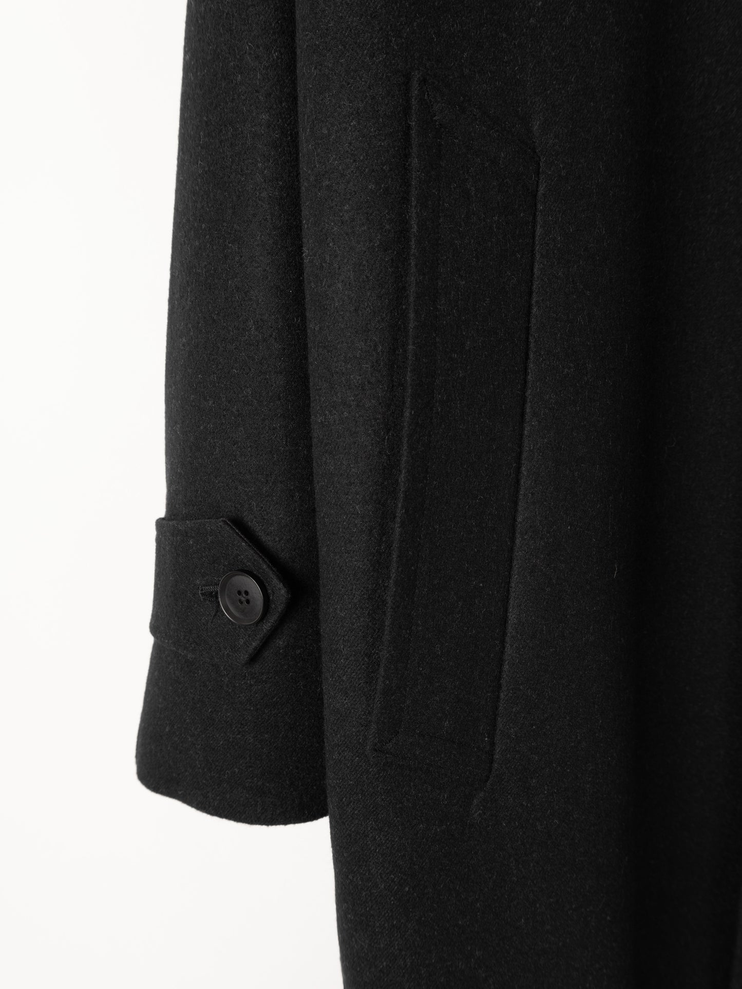 Super130's WOOL DOUBLE CLOTH BALMACAAN COAT｜TOP BLACK