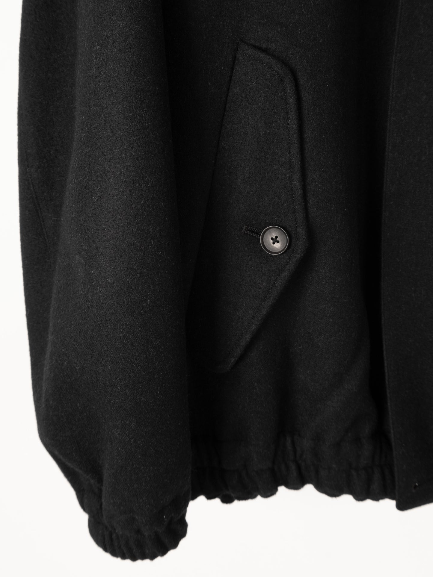 Super130's WOOL DOUBLE CLOTH BLOUSON｜TOP BLACK