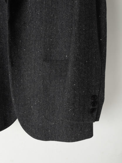 SHETLAND WOOL MIX TWEED JACKET｜BLACK MIX