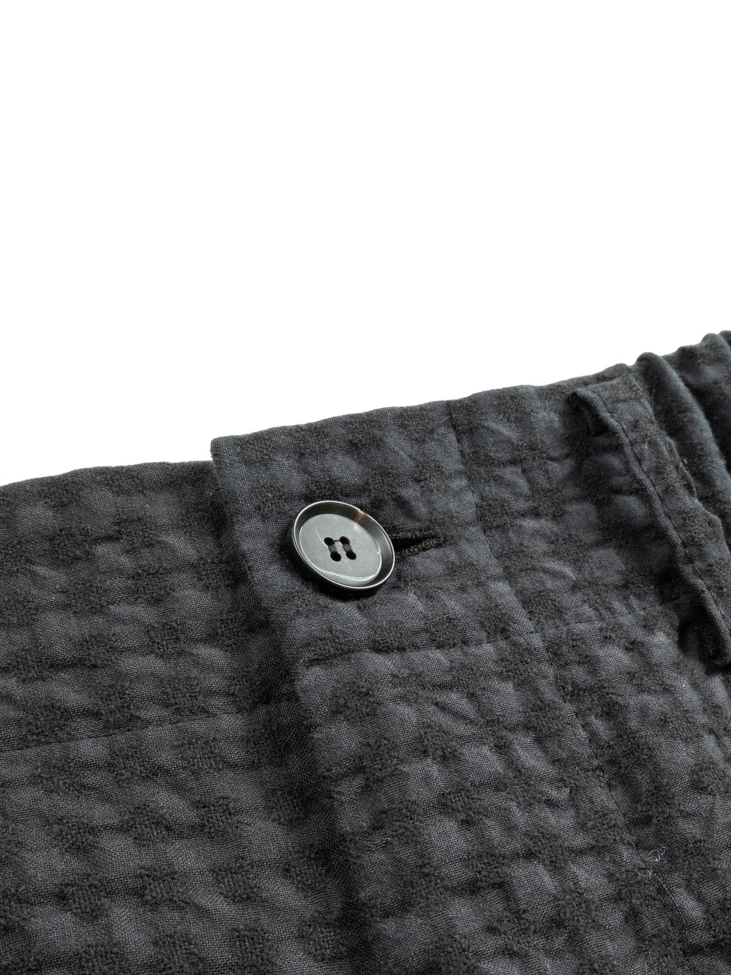 Super130's WOOL/COTTON SHRINK EASY PANTS｜BLACK CHECK