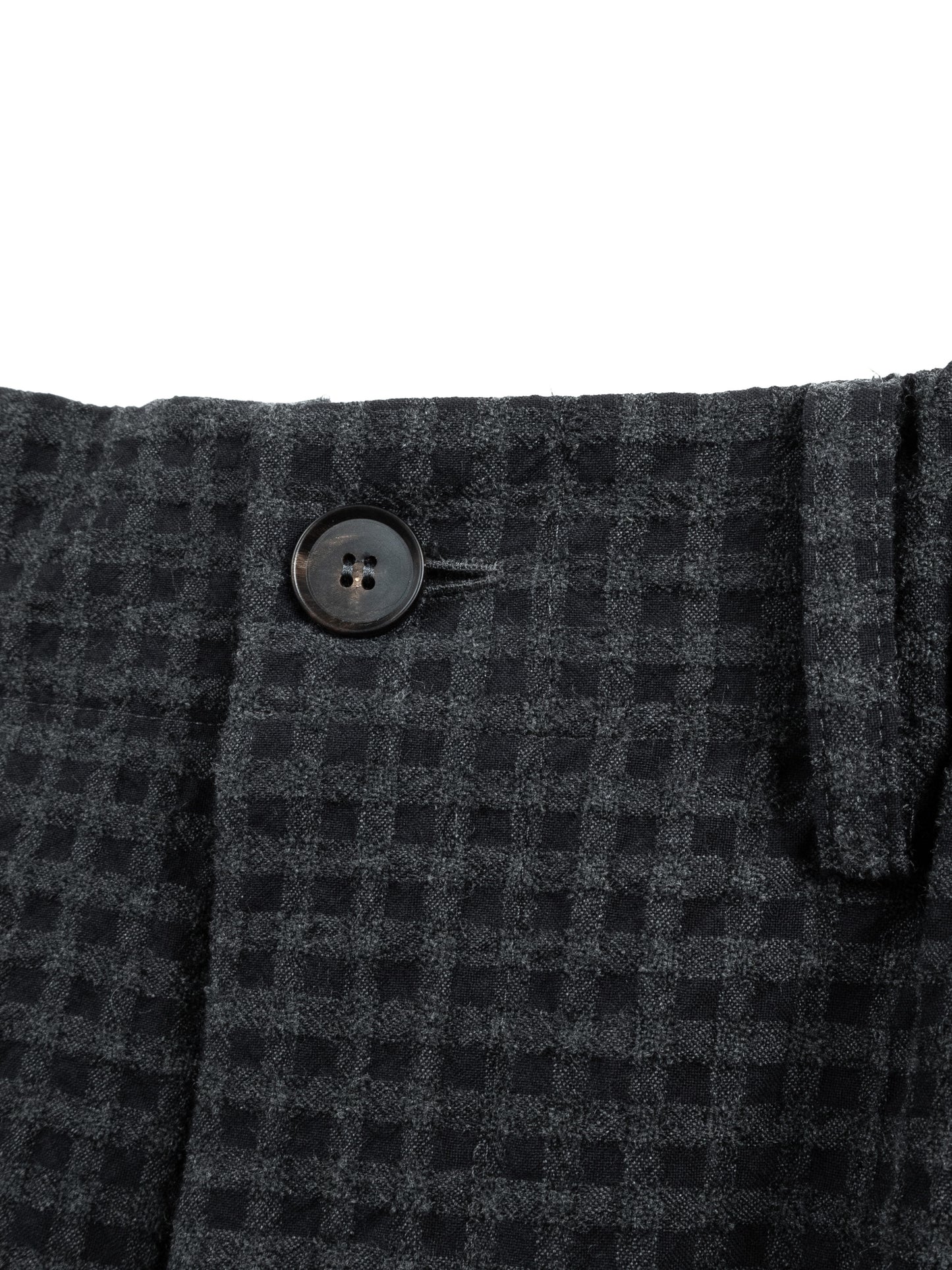 Super130's WOOL/COTTON SHRINK EASY PANTS｜NAVY CHECK