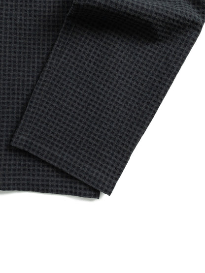 Super130's WOOL/COTTON SHRINK EASY PANTS｜NAVY CHECK