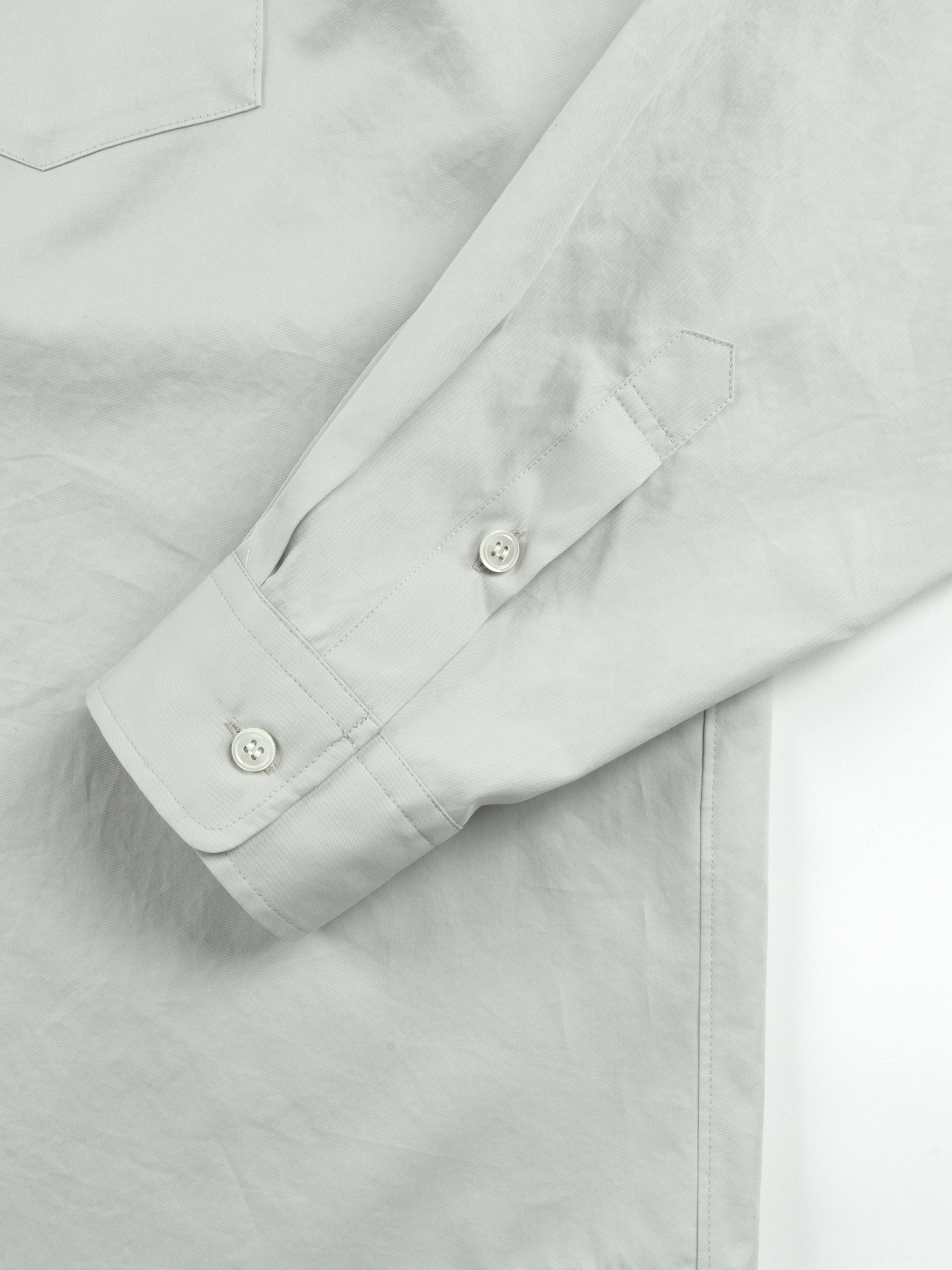 FINX COTTON TWILL REGULAR COLLAR SHIRTS｜CLOUD GRAY