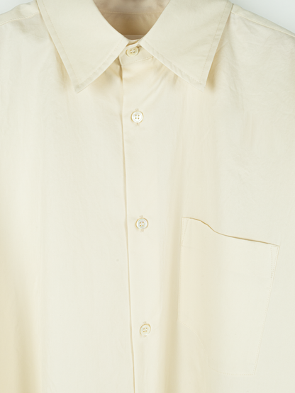 FINX COTTON TWILL REGULAR COLLAR SHIRTS｜LIGHT YELLOW