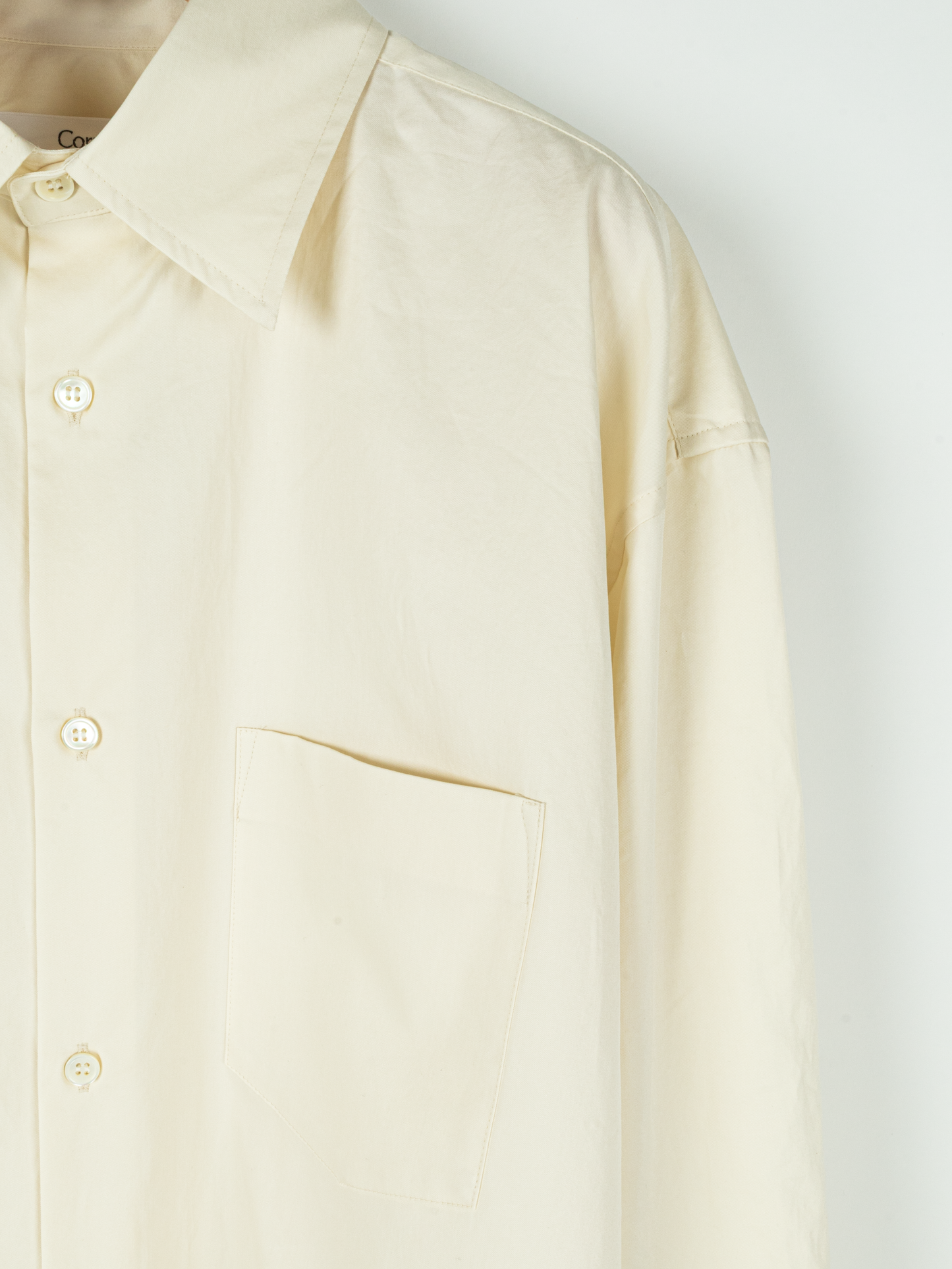 FINX COTTON TWILL REGULAR COLLAR SHIRTS｜LIGHT YELLOW