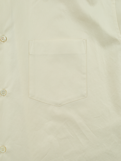 FINX COTTON TWILL REGULAR COLLAR SHIRTS｜LIGHT YELLOW