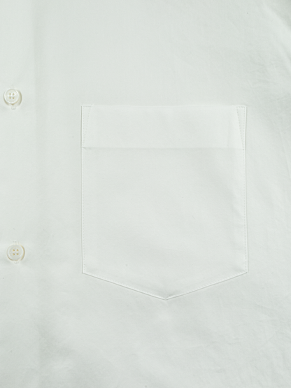 FINX COTTON TWILL REGULAR COLLAR SHIRTS｜WHITE