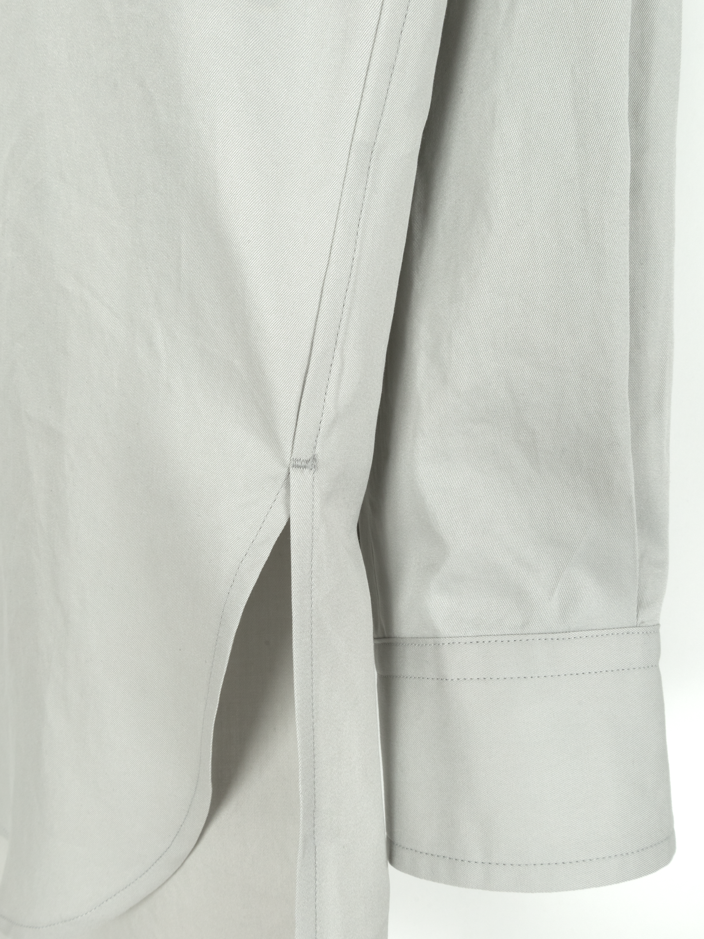 FINX COTTON TWILL BAND COLLAR SHIRTS｜CLOUD GRAY