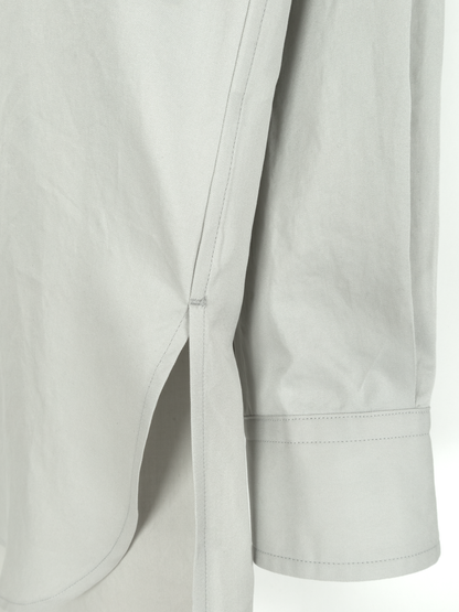 FINX COTTON TWILL BAND COLLAR SHIRTS｜CLOUD GRAY