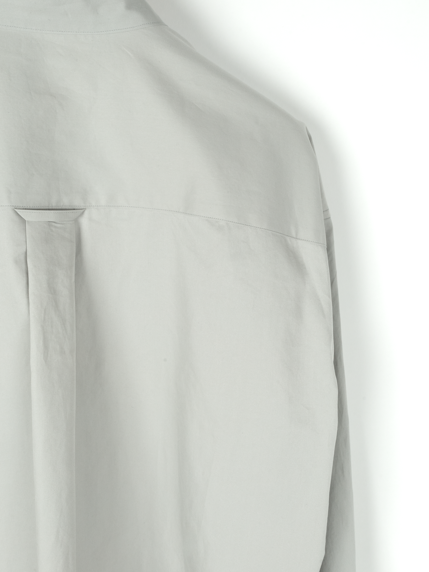 FINX COTTON TWILL BAND COLLAR SHIRTS｜CLOUD GRAY