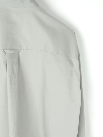 FINX COTTON TWILL BAND COLLAR SHIRTS｜CLOUD GRAY