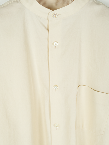 FINX COTTON TWILL BAND COLLAR SHIRTS｜LIGHT YELLOW