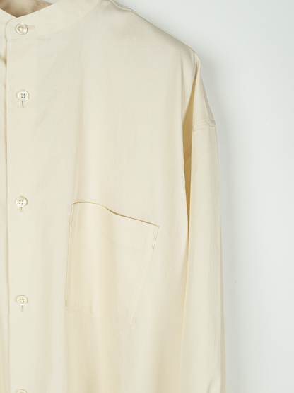 FINX COTTON TWILL BAND COLLAR SHIRTS｜LIGHT YELLOW