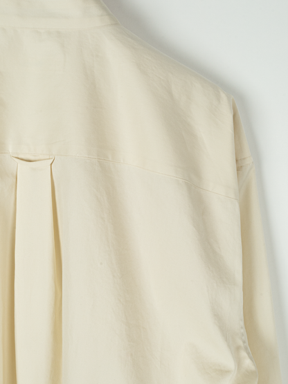 FINX COTTON TWILL BAND COLLAR SHIRTS｜LIGHT YELLOW