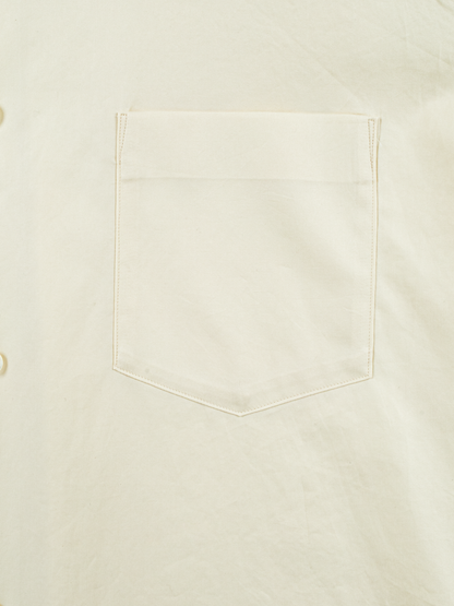 FINX COTTON TWILL BAND COLLAR SHIRTS｜LIGHT YELLOW