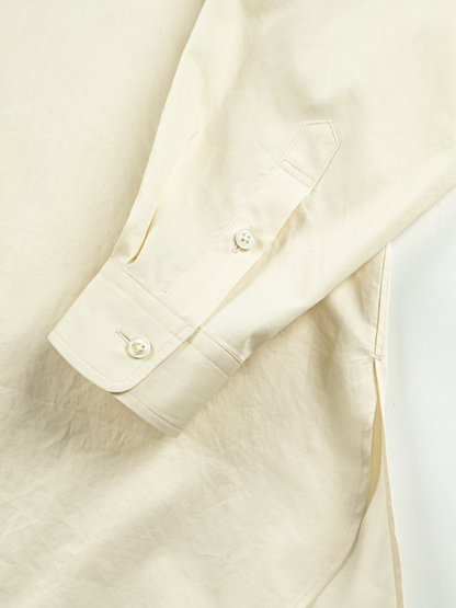 FINX COTTON TWILL BAND COLLAR SHIRTS｜LIGHT YELLOW