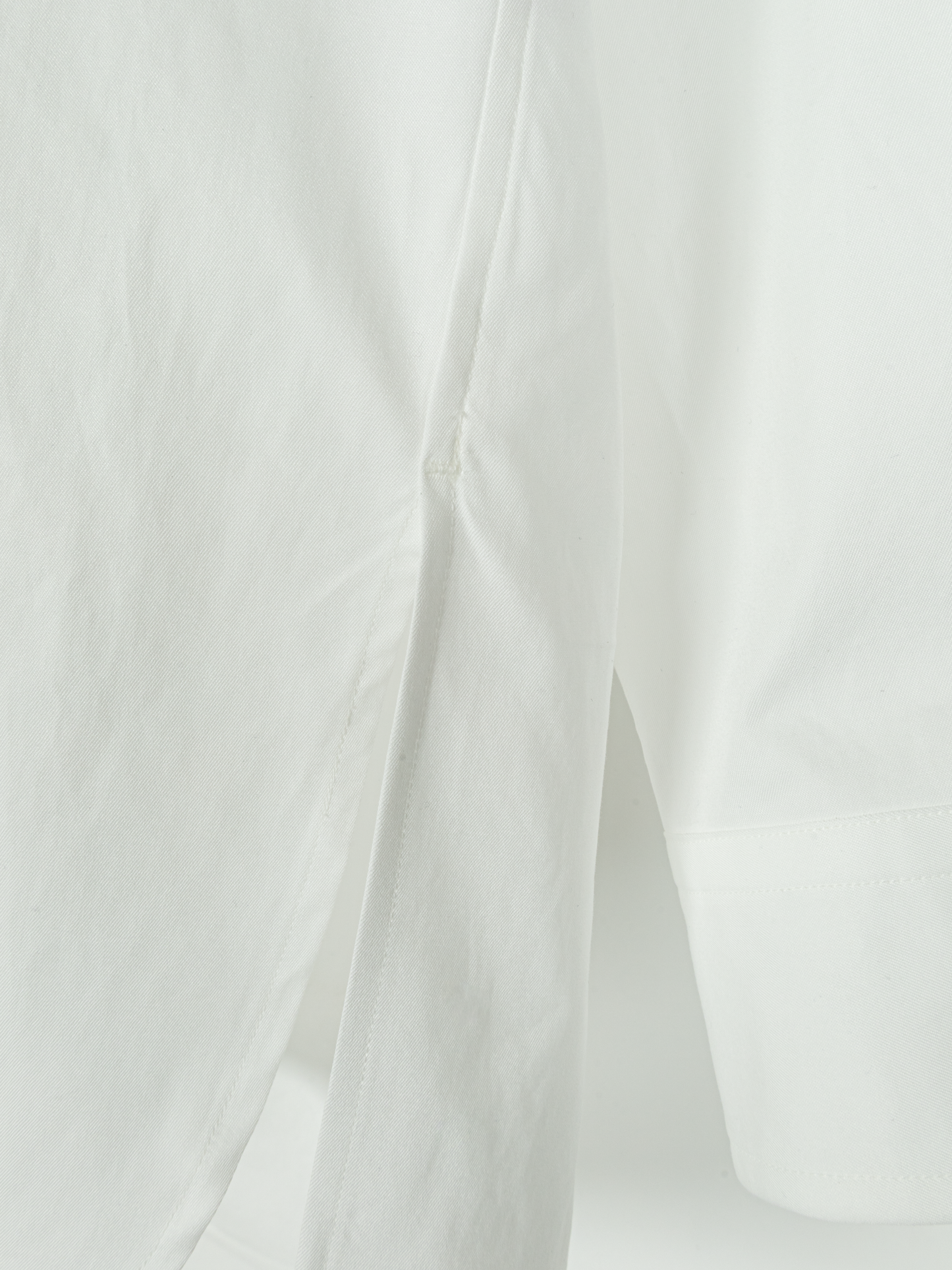 FINX COTTON TWILL BAND COLLAR SHIRTS｜WHITE