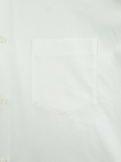 FINX COTTON TWILL BAND COLLAR SHIRTS｜WHITE