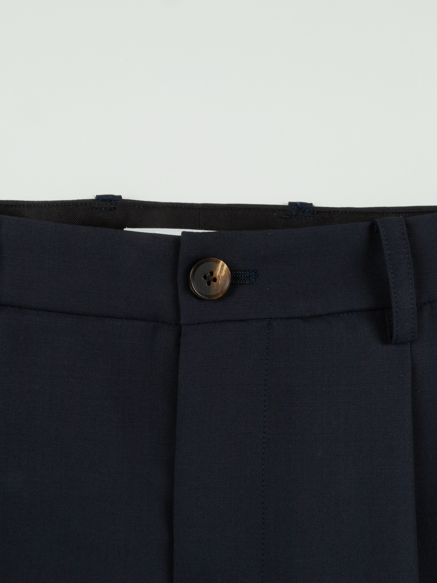 Super160's WOOL/KID MOHAIR WIDE PANTS｜DARK NAVY