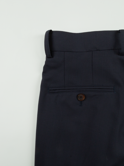 Super160's WOOL/KID MOHAIR SLACKS｜DARK NAVY