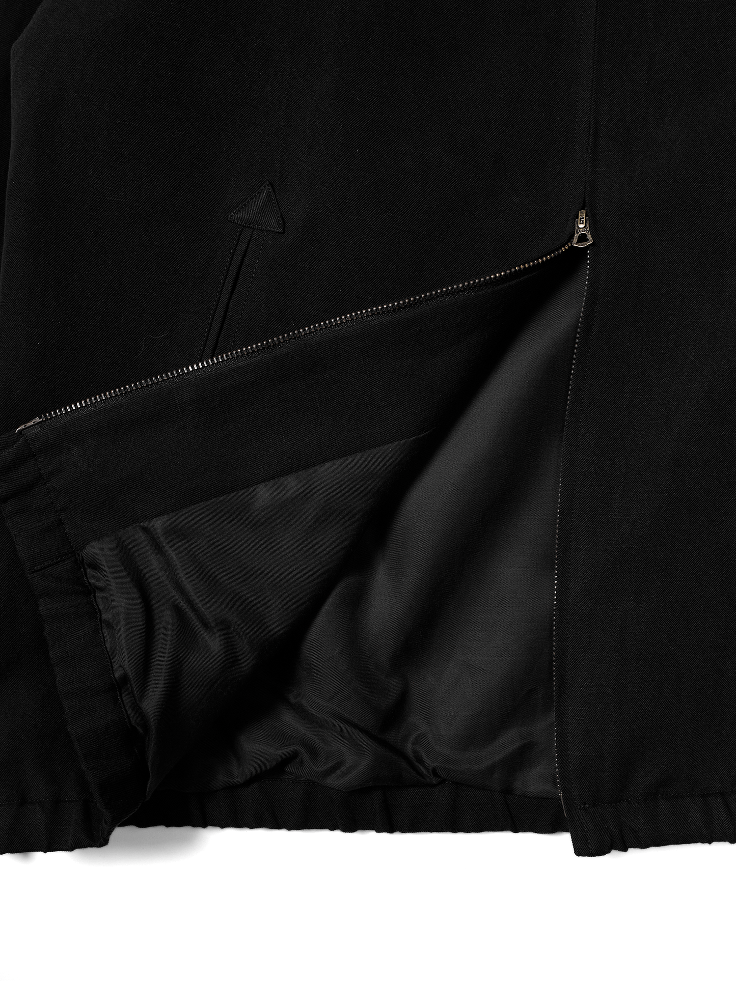 SILK/LINEN FADED GABARDINE ZIP BLOUSON｜BLACK