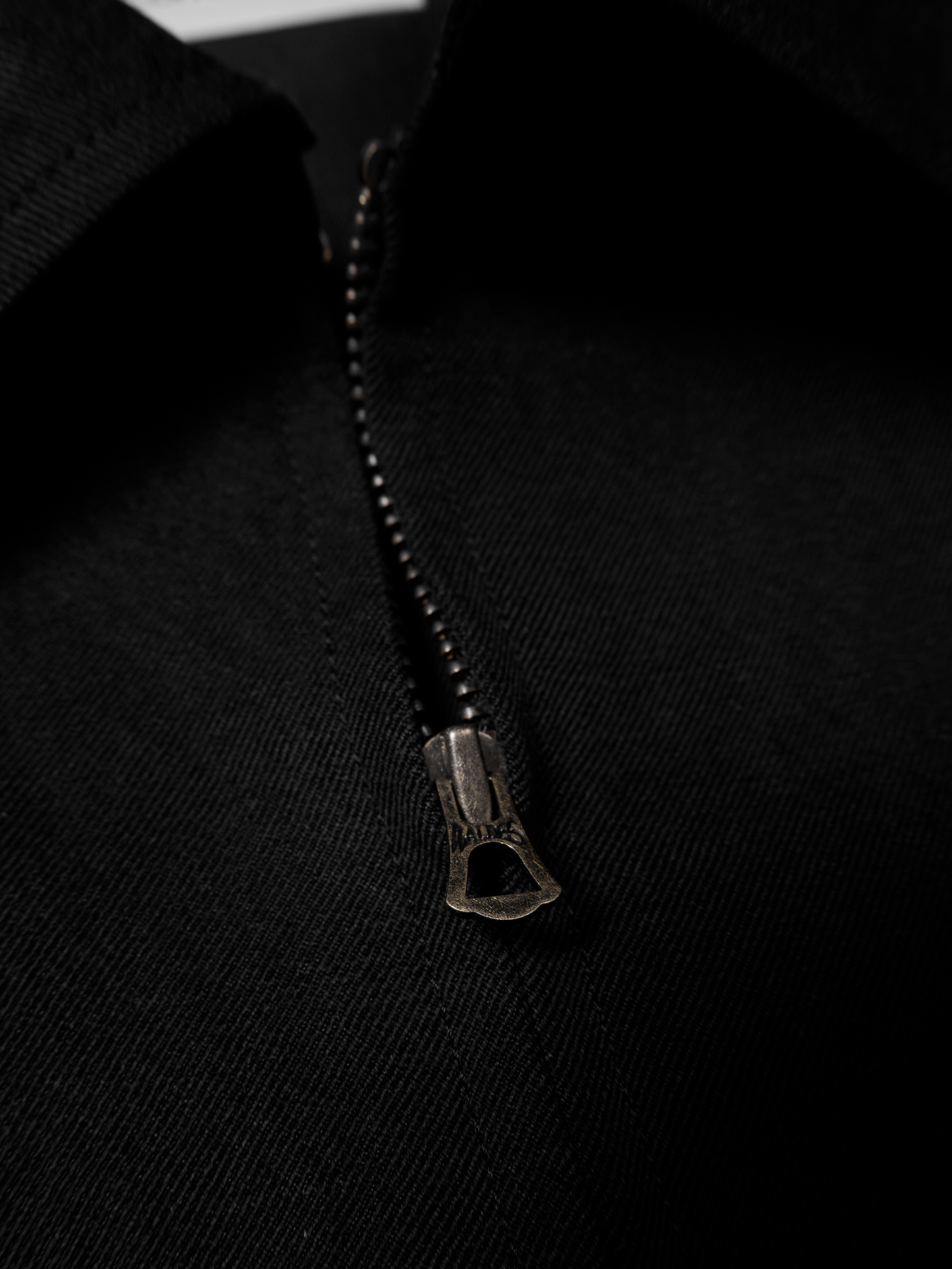 SILK/LINEN FADED GABARDINE ZIP BLOUSON｜BLACK