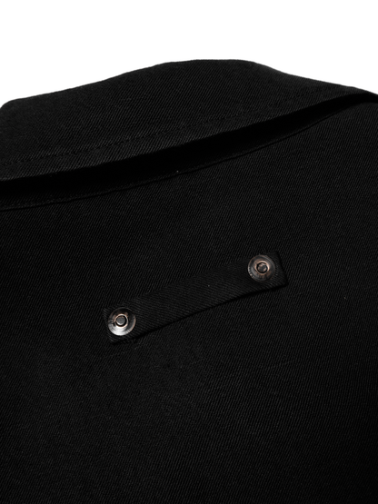 SILK/LINEN FADED GABARDINE ZIP BLOUSON｜BLACK