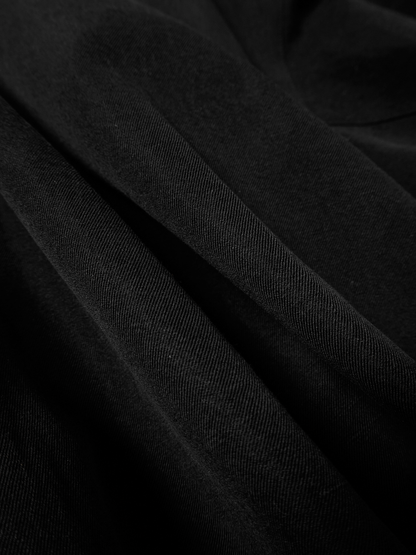 SILK/LINEN FADED GABARDINE ZIP BLOUSON｜BLACK