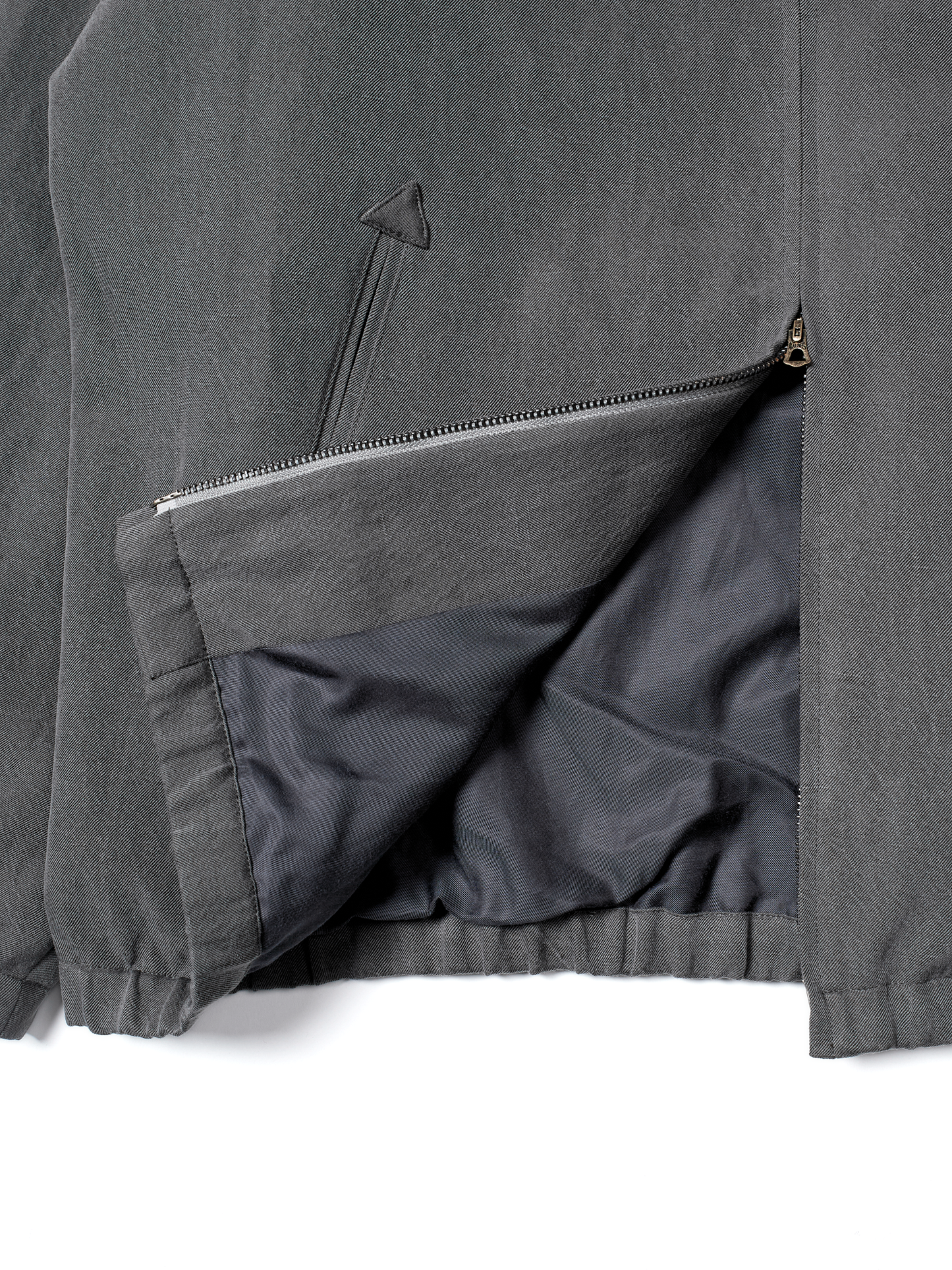 SILK/LINEN FADED GABARDINE ZIP BLOUSON｜HAZE GRAY