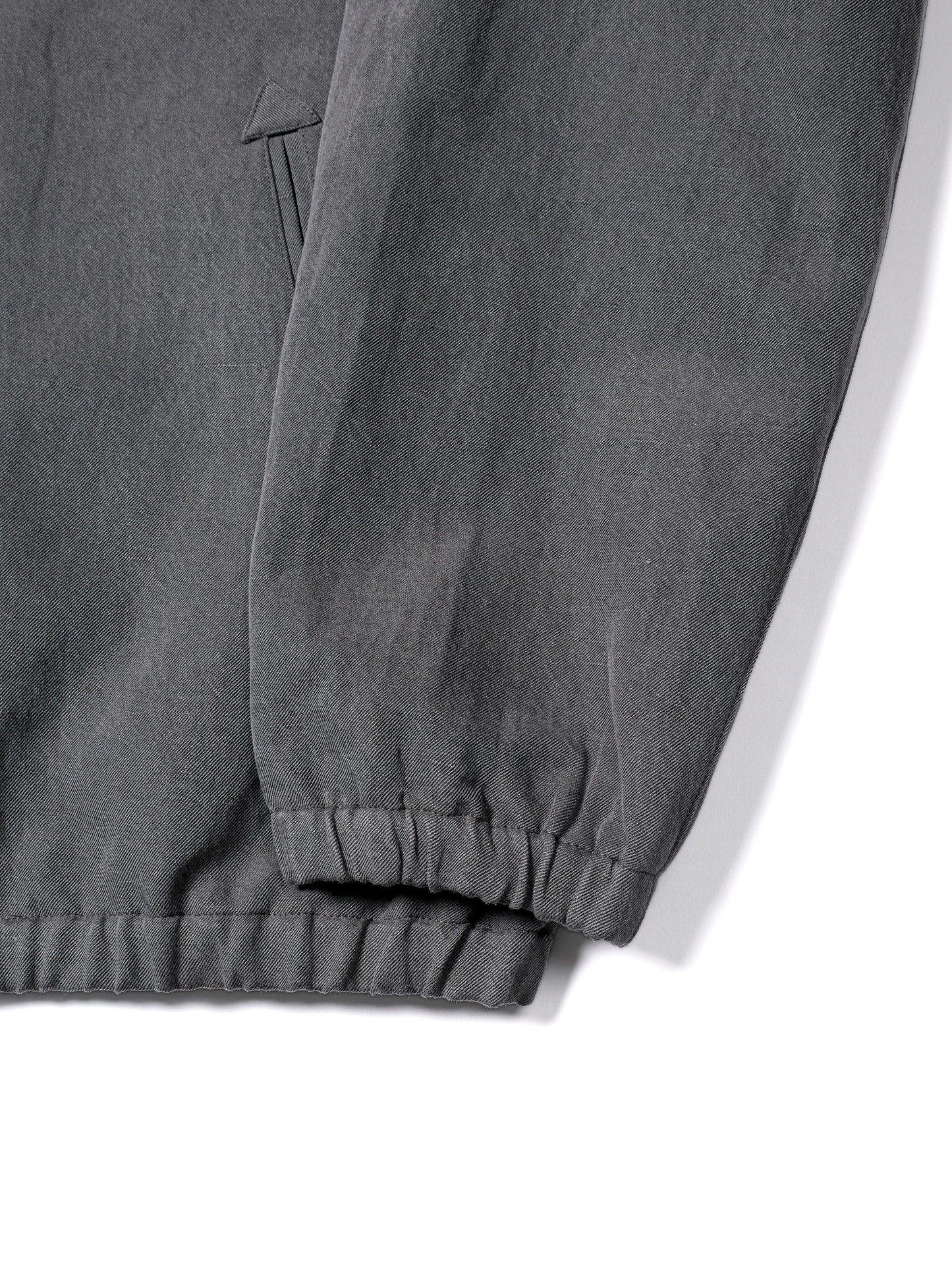SILK/LINEN FADED GABARDINE ZIP BLOUSON｜HAZE GRAY